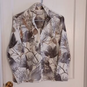 Alfred Dunner fleece jacket fall print size medium P